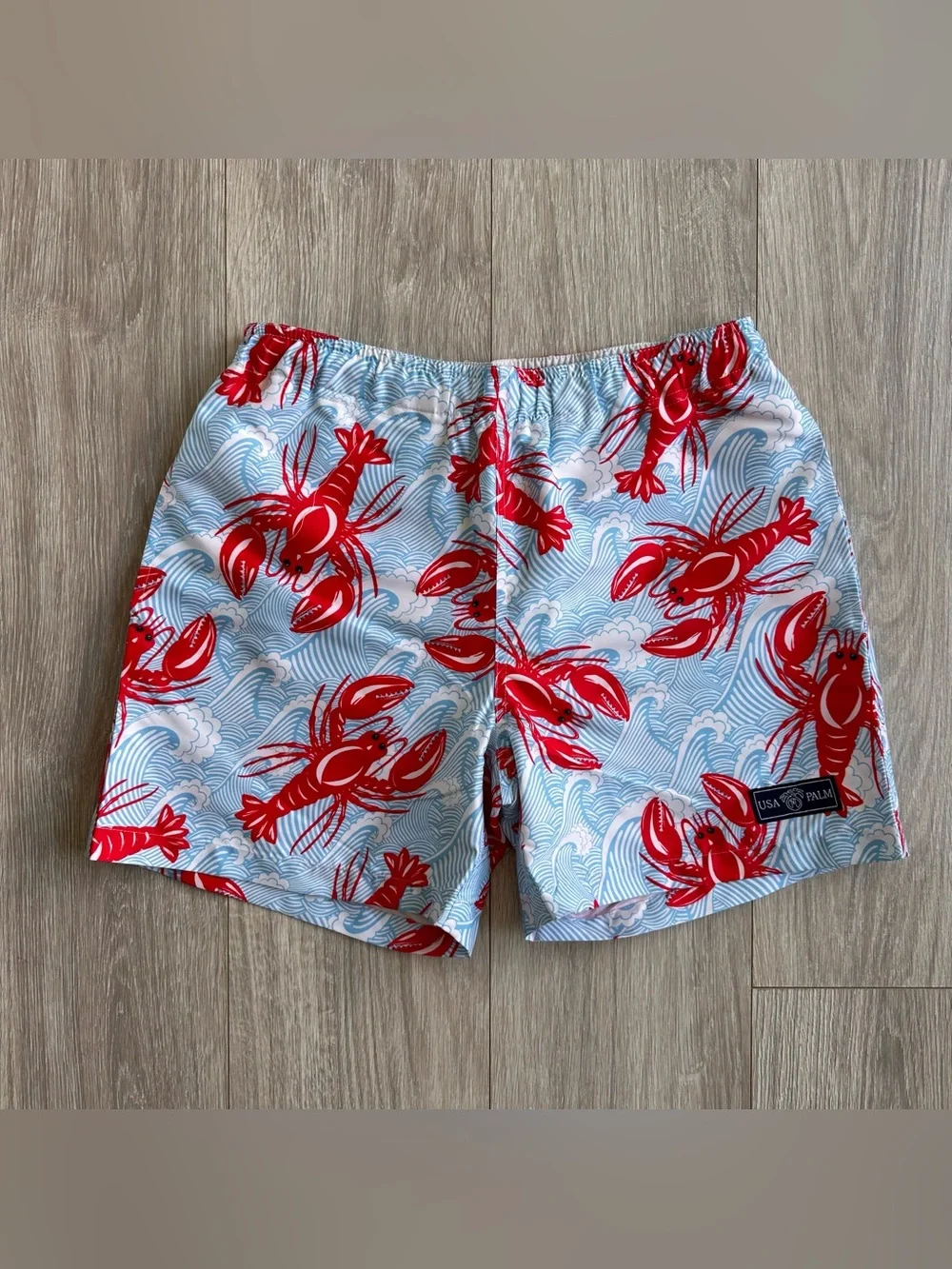 USA Lobster & Wave Swim Shorts NWT